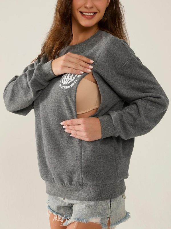 Maternity Nursing Sweatshirt Giftifymama Cotton-1
