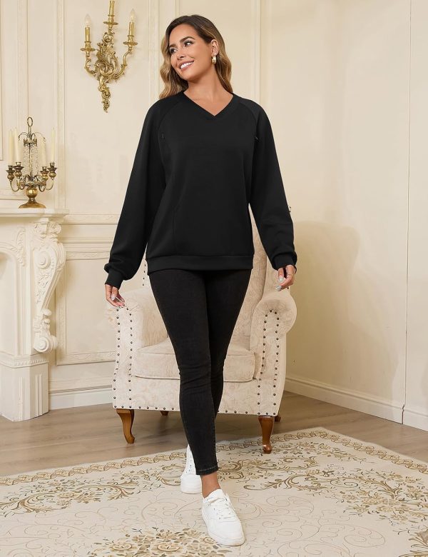 Maternity Nursing Sweatshirt Hidden Zipper Oversized Fit-3