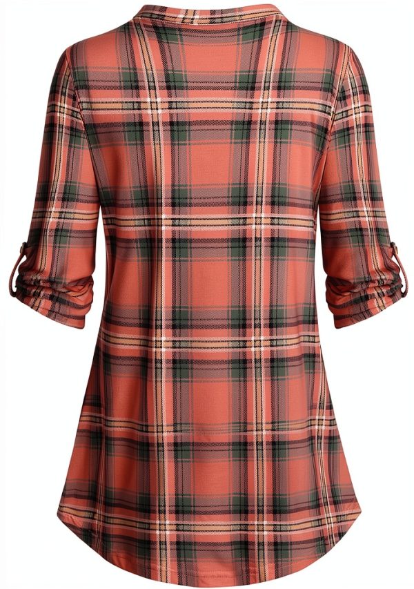 Quinee Nursing Top Maternity Shirt Plaid Breastfeeding Tee-2