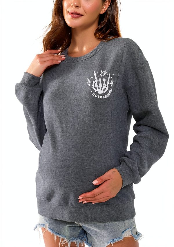 Giftifymama Nursing Sweatshirt Cotton Fleece Hidden Zipper-4