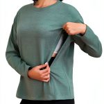 Maternity Nursing Top Hidden Zipper Soft Cotton-0