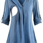 Quinee Nursing Top Maternity Shirt Breastfeeding Opening-0