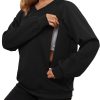 Maternity Nursing Sweatshirt Hidden Zipper Oversized Fit-0