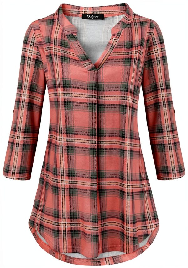 Quinee Nursing Top Maternity Shirt Plaid Breastfeeding-1