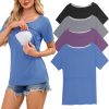 Smallshow Nursing Shirts 4 Pack Rayon Spandex Maternity Tops-0